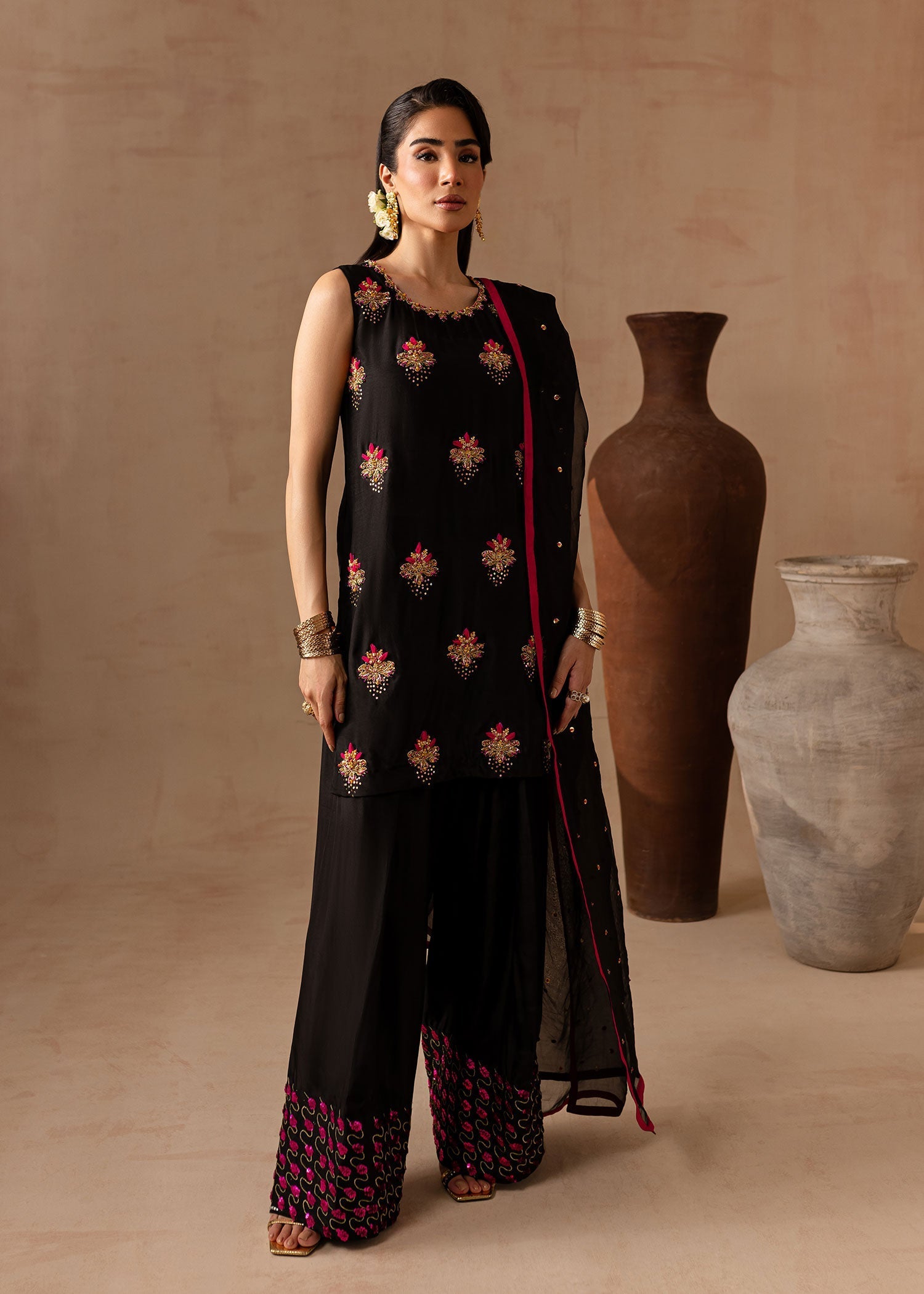 Maria Osama Khan | Noir Bliss Luxury Formals | Charcoal Charm - Official Maria Osama Khan stockist in UK - Sakeena London