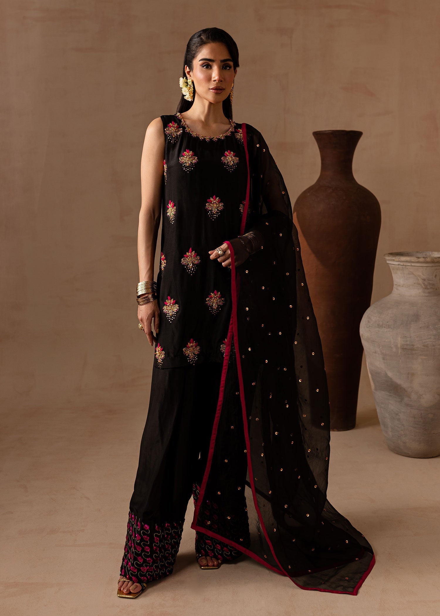Maria Osama Khan | Noir Bliss Luxury Formals | Charcoal Charm - Official Maria Osama Khan stockist in UK - Sakeena London