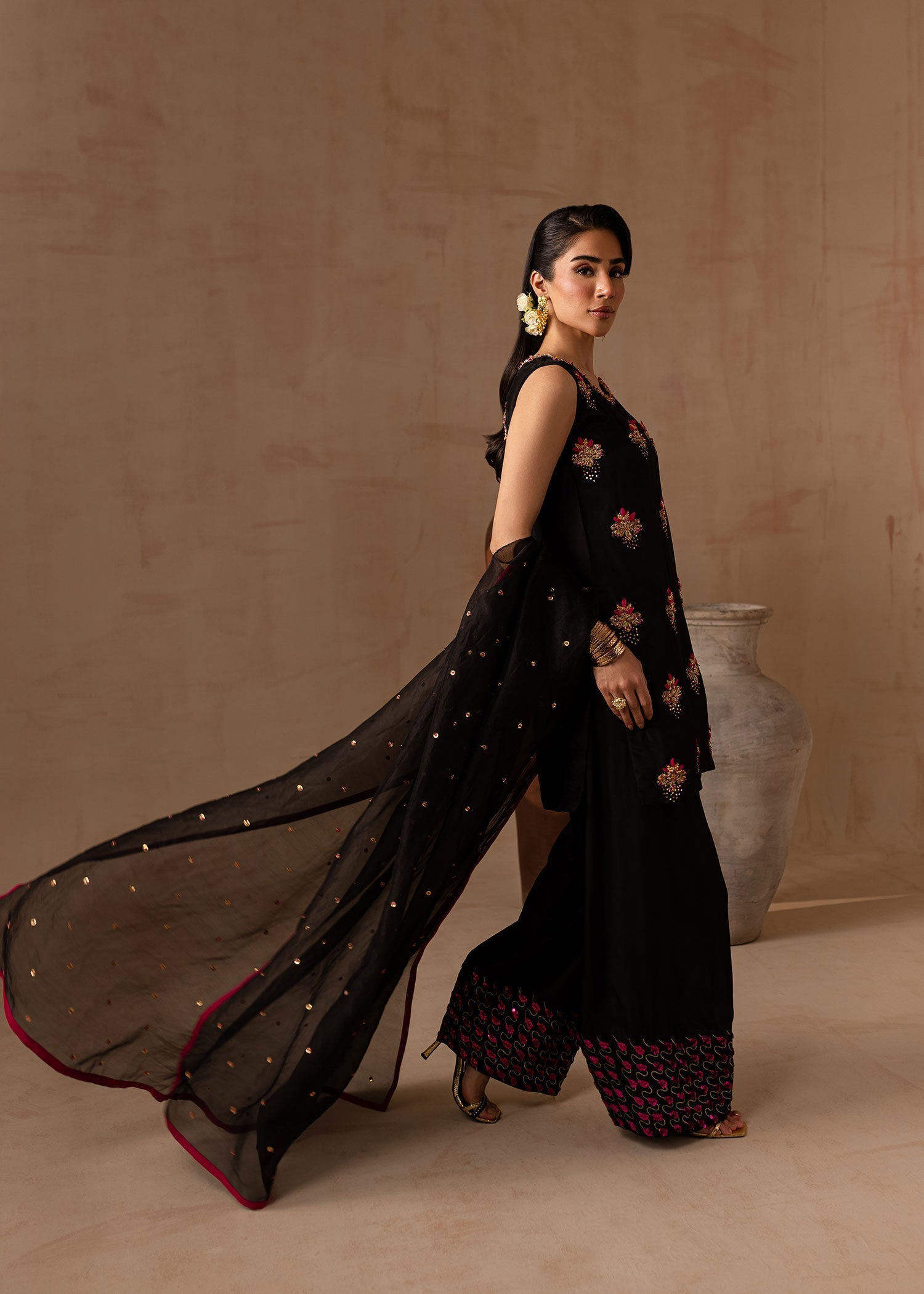 Maria Osama Khan | Noir Bliss Luxury Formals | Charcoal Charm - Official Maria Osama Khan stockist in UK - Sakeena London