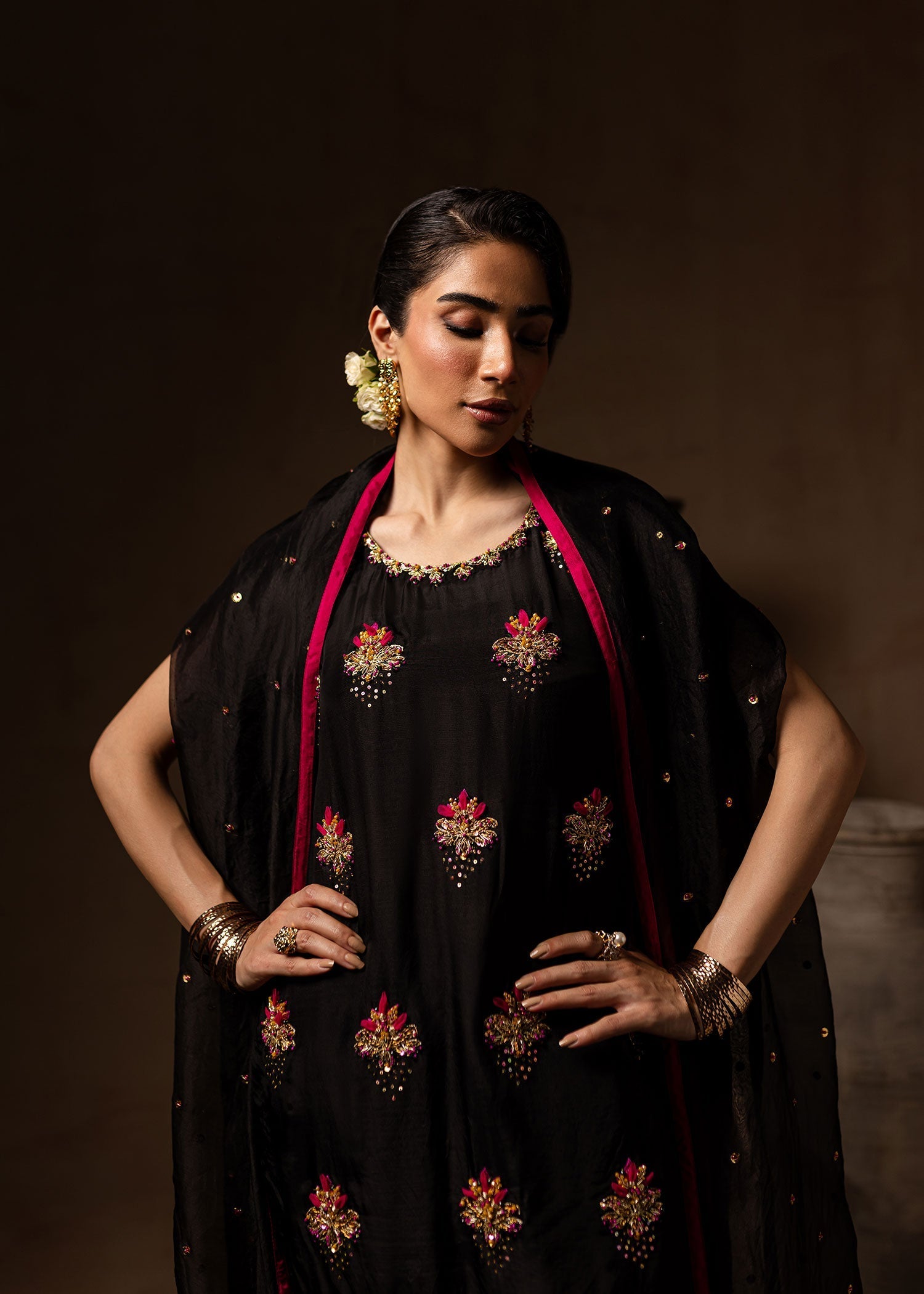 Maria Osama Khan | Noir Bliss Luxury Formals | Charcoal Charm - Official Maria Osama Khan stockist in UK - Sakeena London