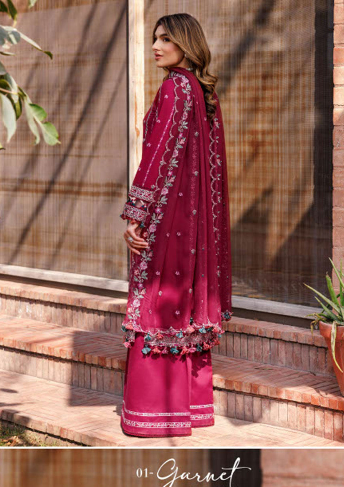 Lawn Collection - Farasha - Kaavish - FK24#01 - GARNET GLAM