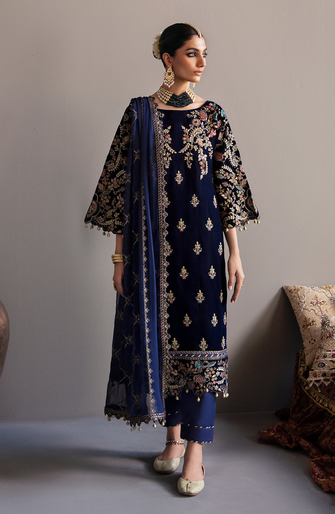 Emaan Adeel | Zarposh Velvet 25 | MK-03 Falak - Official Emaan Adeel stockist in UK - Sakeena London