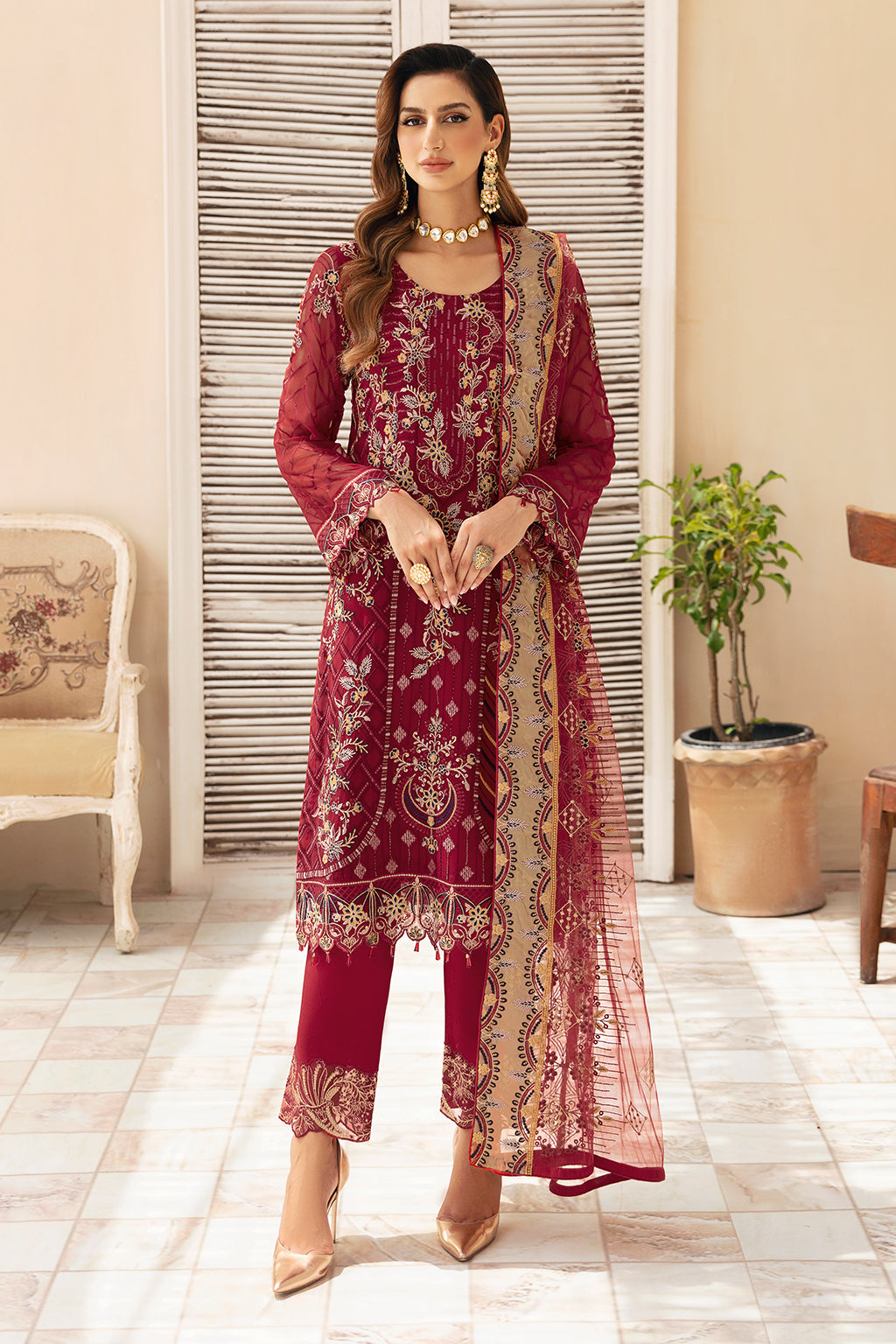 Ramsha | Chevron Chiffon Collection | A-907 - Official Ramsha stockist in UK - Sakeena London