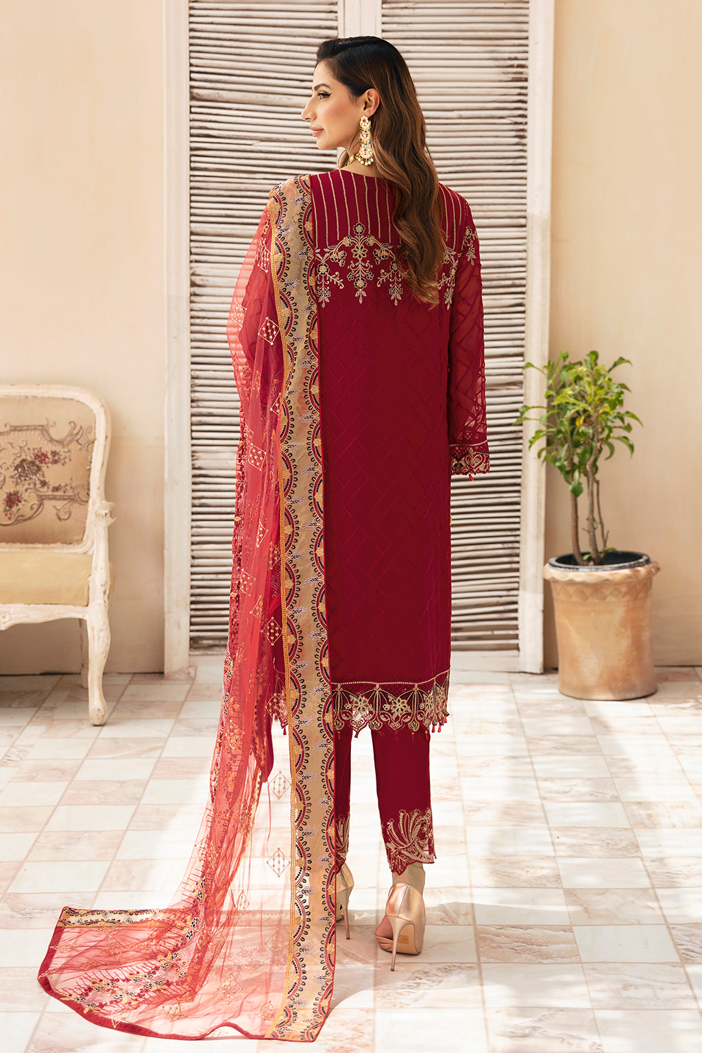 Ramsha | Chevron Chiffon Collection | A-907 - Official Ramsha stockist in UK - Sakeena London