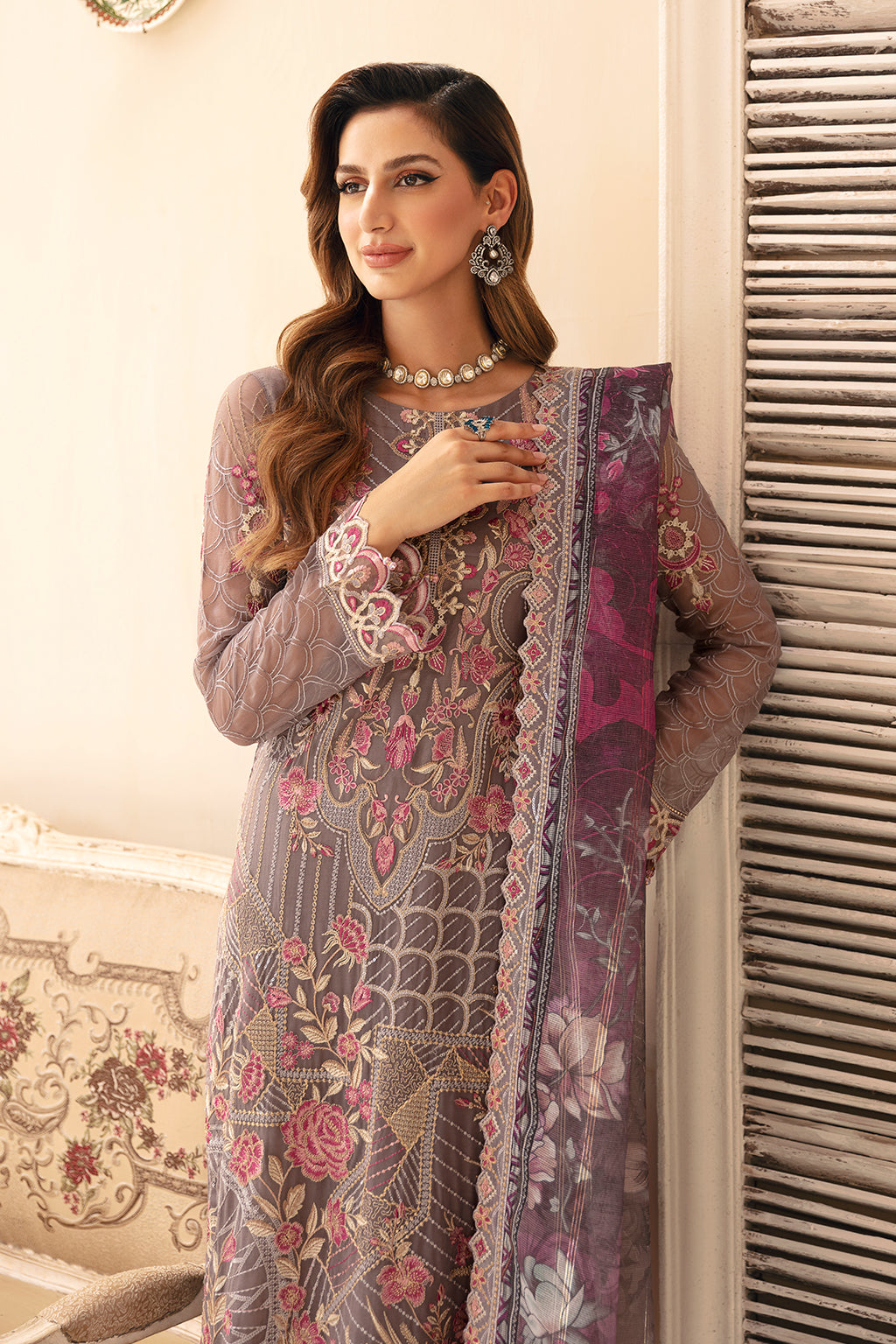 Ramsha | Chevron Chiffon Collection | A-908 - Official Ramsha stockist in UK - Sakeena London