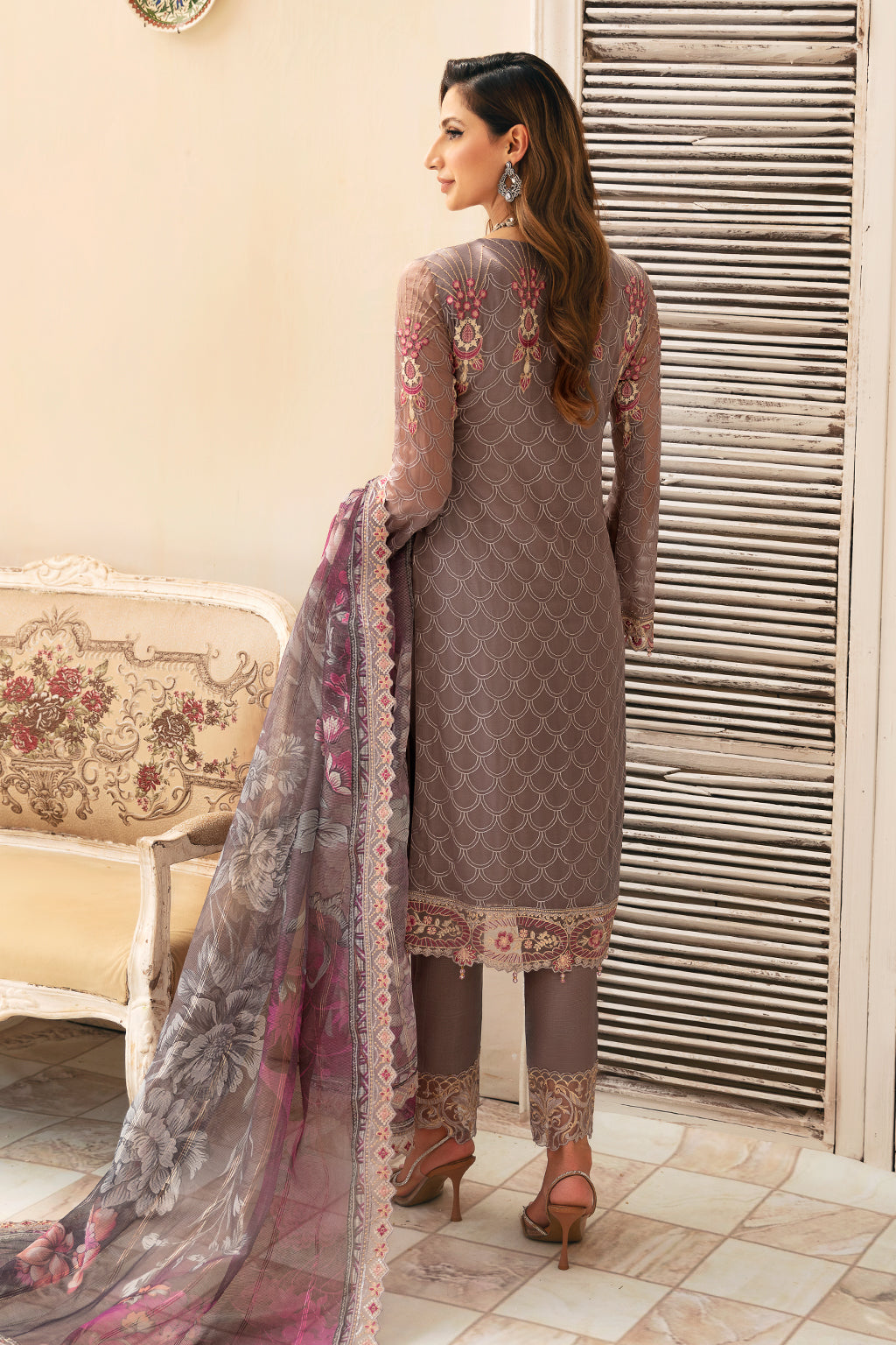 Ramsha | Chevron Chiffon Collection | A-908 - Official Ramsha stockist in UK - Sakeena London