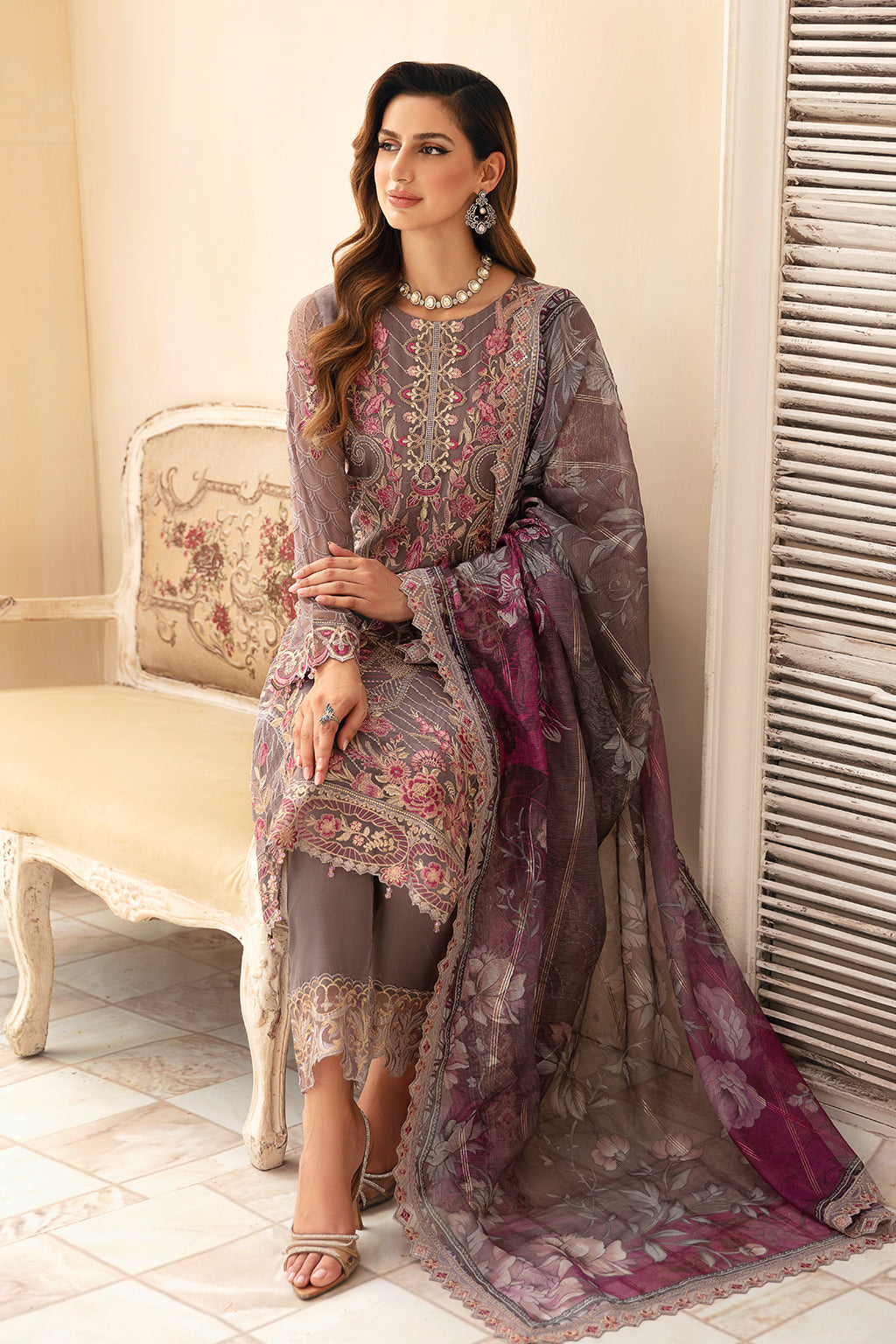 Ramsha | Chevron Chiffon Collection | A-908 - Official Ramsha stockist in UK - Sakeena London