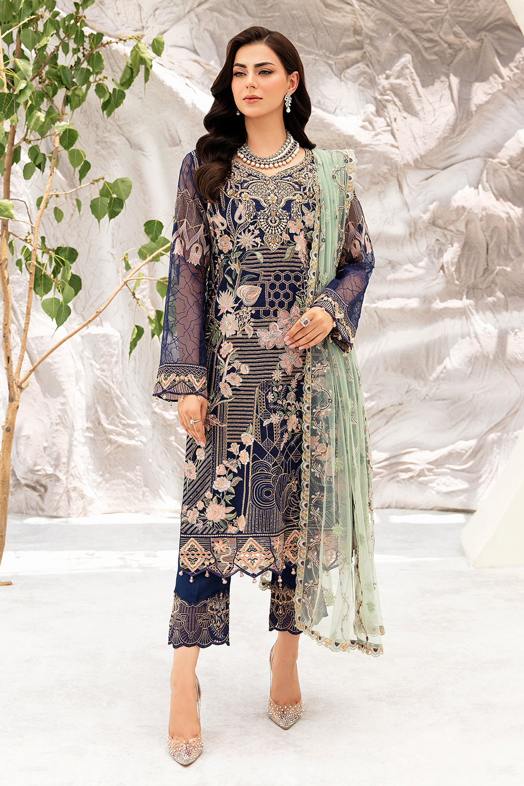 Ramsha | Minhal Organza Collection | M-902 - Official Ramsha stockist in UK - Sakeena London