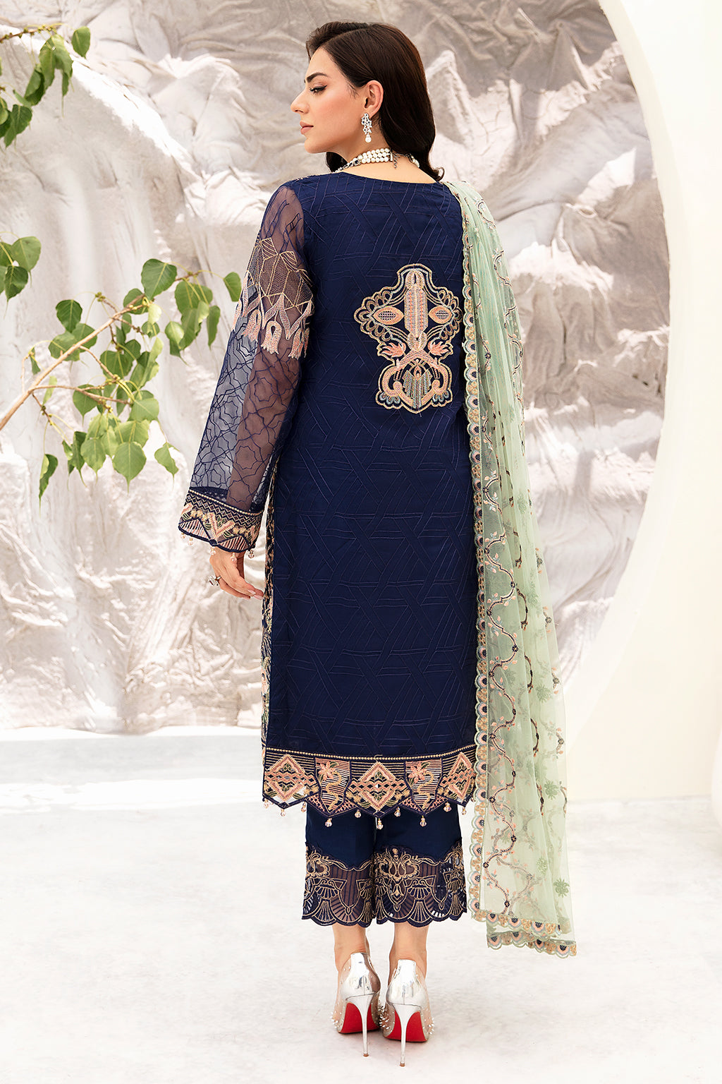 Ramsha | Minhal Organza Collection | M-902 - Official Ramsha stockist in UK - Sakeena London