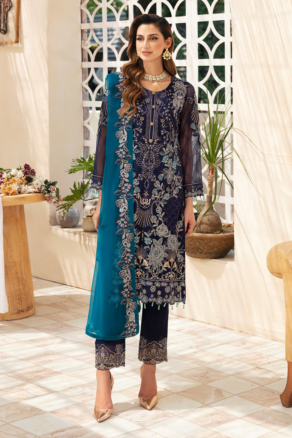 Ramsha | Chevron Chiffon Collection | A-903 - Official Ramsha stockist in UK - Sakeena London