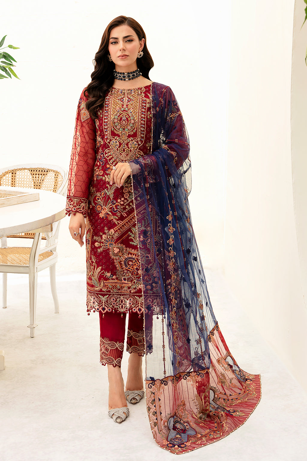 Ramsha | Minhal Organza Collection | M-908 - Official Ramsha stockist in UK - Sakeena London