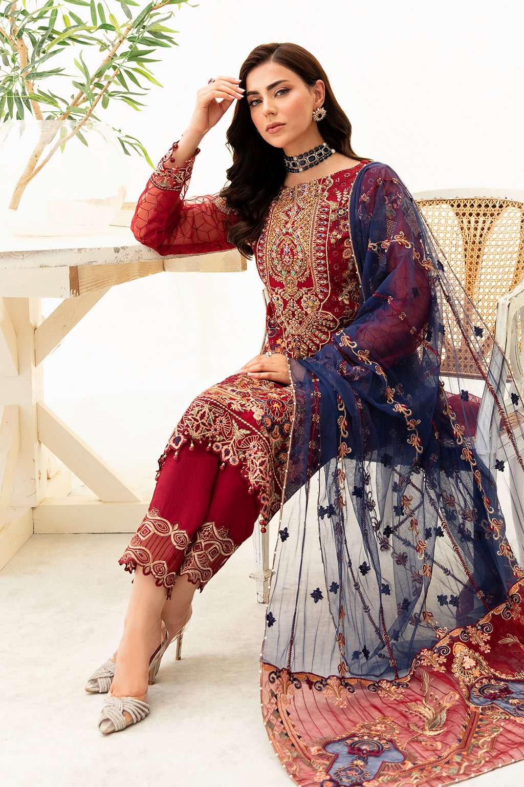 Ramsha | Minhal Organza Collection | M-908 - Official Ramsha stockist in UK - Sakeena London