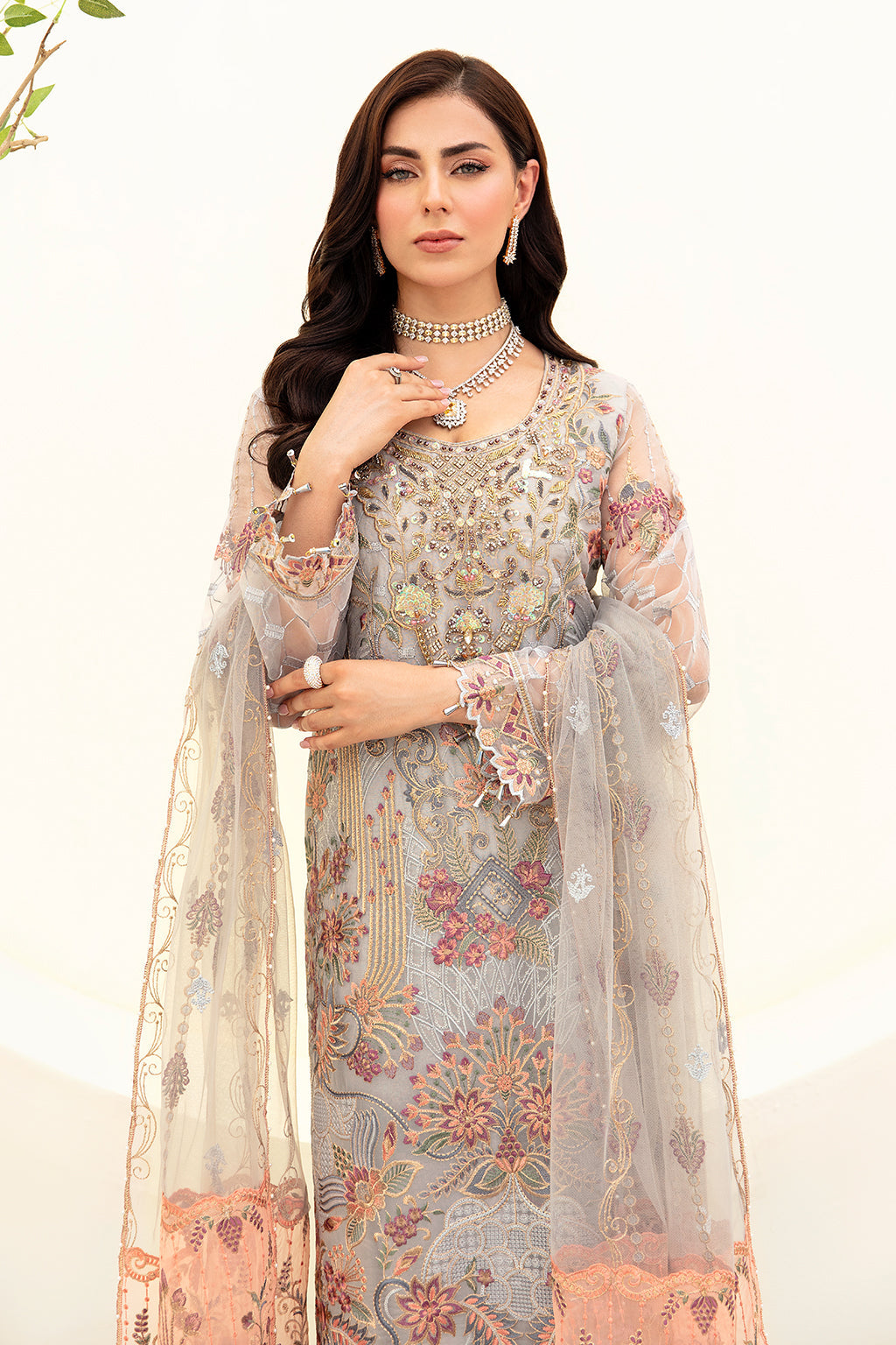 Ramsha | Minhal Organza Collection | M-909 - Official Ramsha stockist in UK - Sakeena London