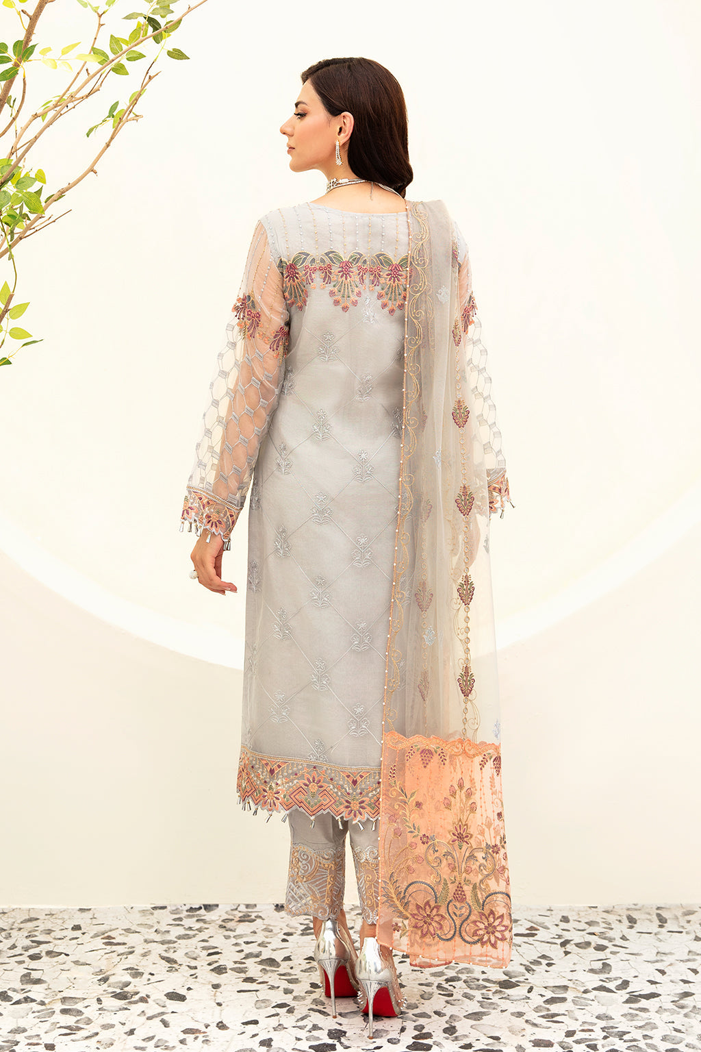 Ramsha | Minhal Organza Collection | M-909 - Official Ramsha stockist in UK - Sakeena London