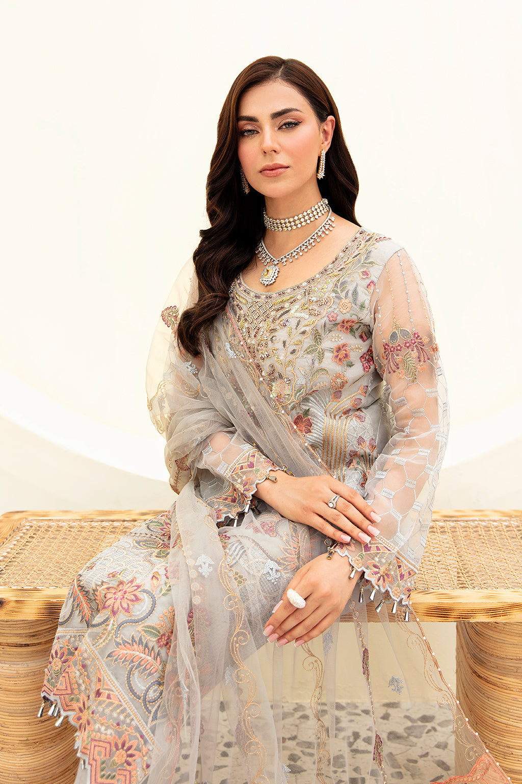 Ramsha | Minhal Organza Collection | M-909 - Official Ramsha stockist in UK - Sakeena London