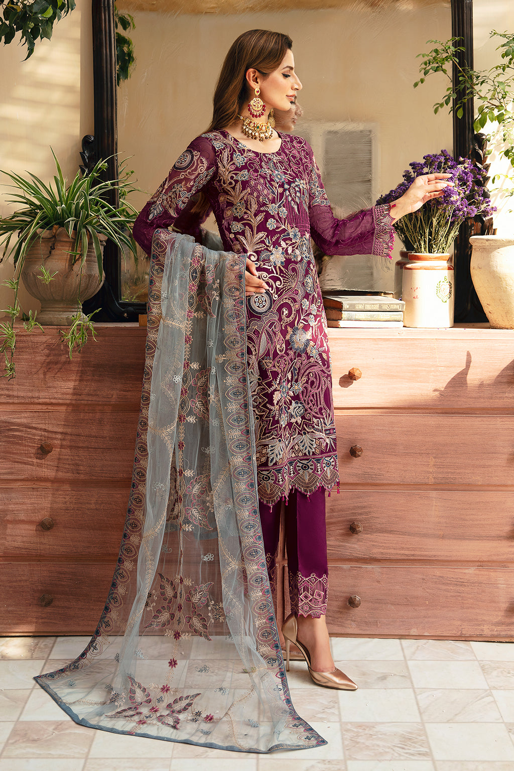 Ramsha | Chevron Chiffon Collection | A-911 - Official Ramsha stockist in UK - Sakeena London