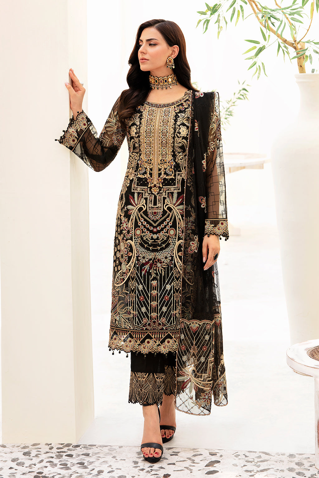 Ramsha | Minhal Organza Collection | M-906 - Official Ramsha stockist in UK - Sakeena London