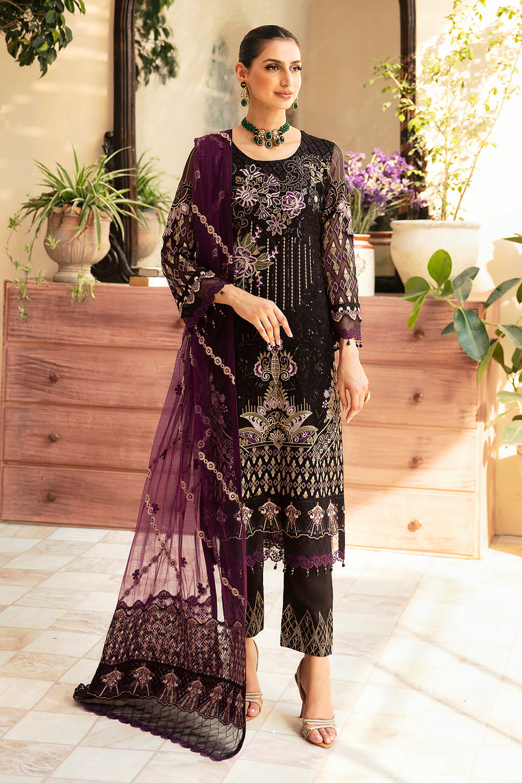 Ramsha | Chevron Chiffon Collection | A-905 - Official Ramsha stockist in UK - Sakeena London