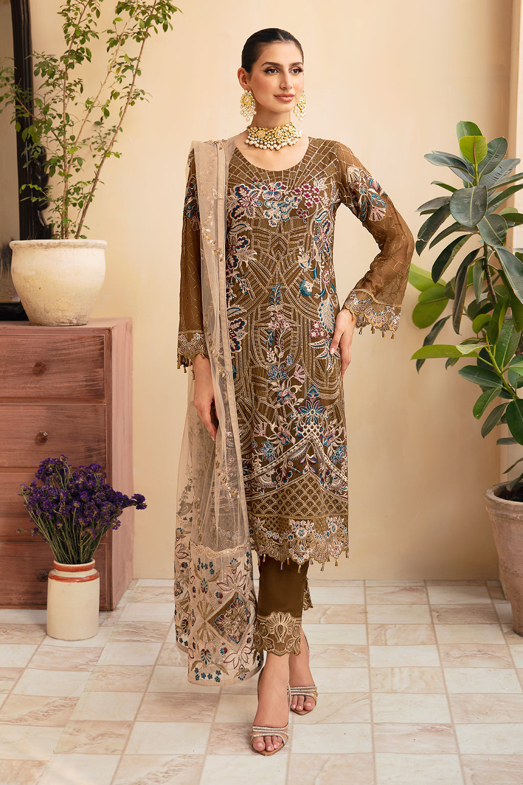 Ramsha | Chevron Chiffon Collection | A-910 - Official Ramsha stockist in UK - Sakeena London