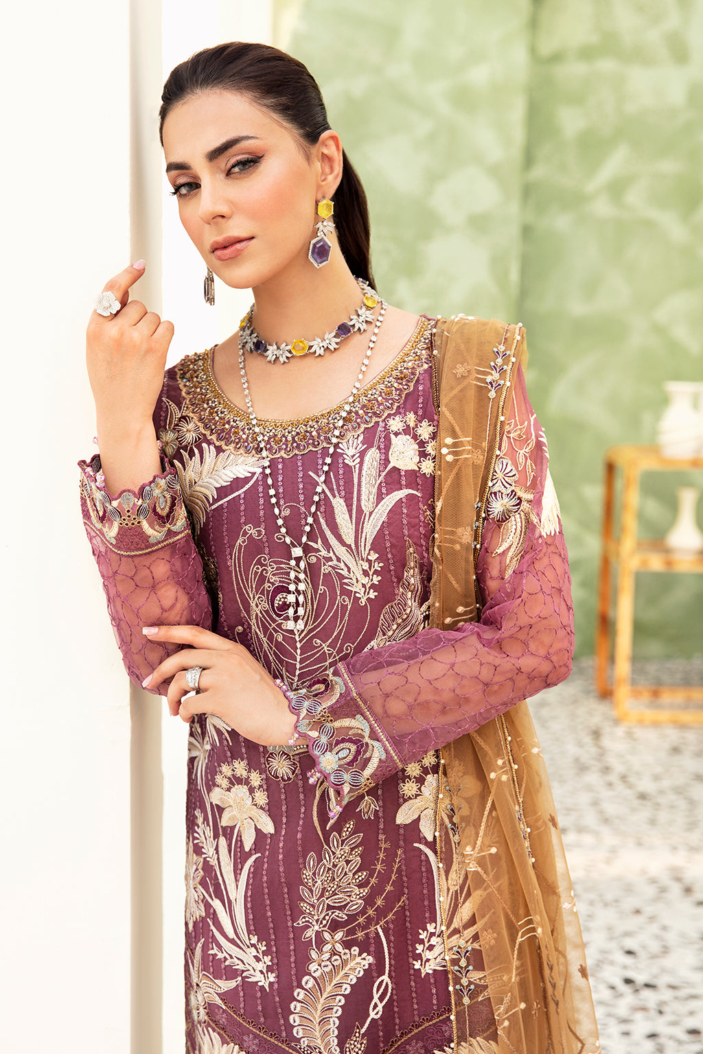Ramsha | Minhal Organza Collection | M-910 - Official Ramsha stockist in UK - Sakeena London