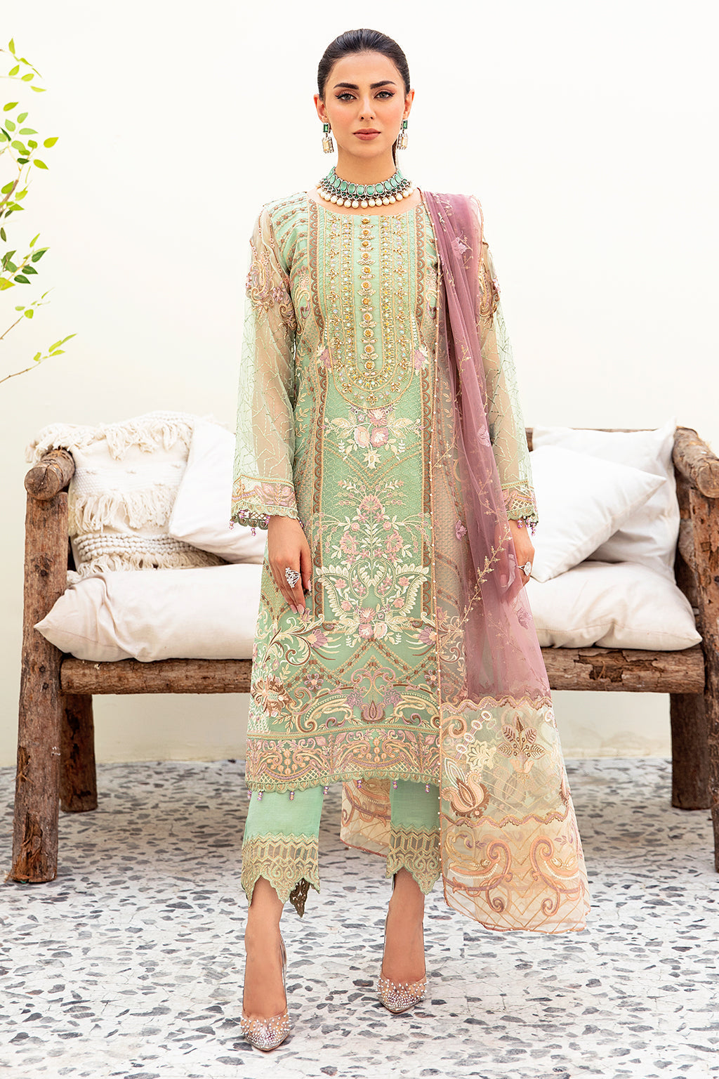 Ramsha | Minhal Organza Collection | M-905 - Official Ramsha stockist in UK - Sakeena London