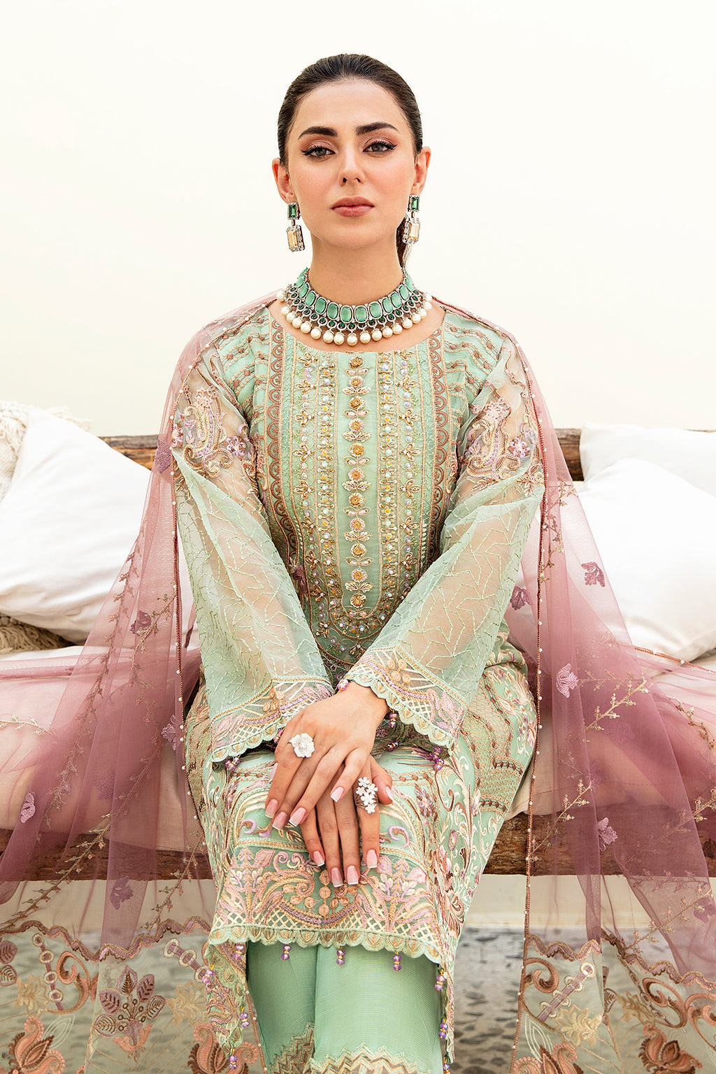 Ramsha | Minhal Organza Collection | M-905 - Official Ramsha stockist in UK - Sakeena London