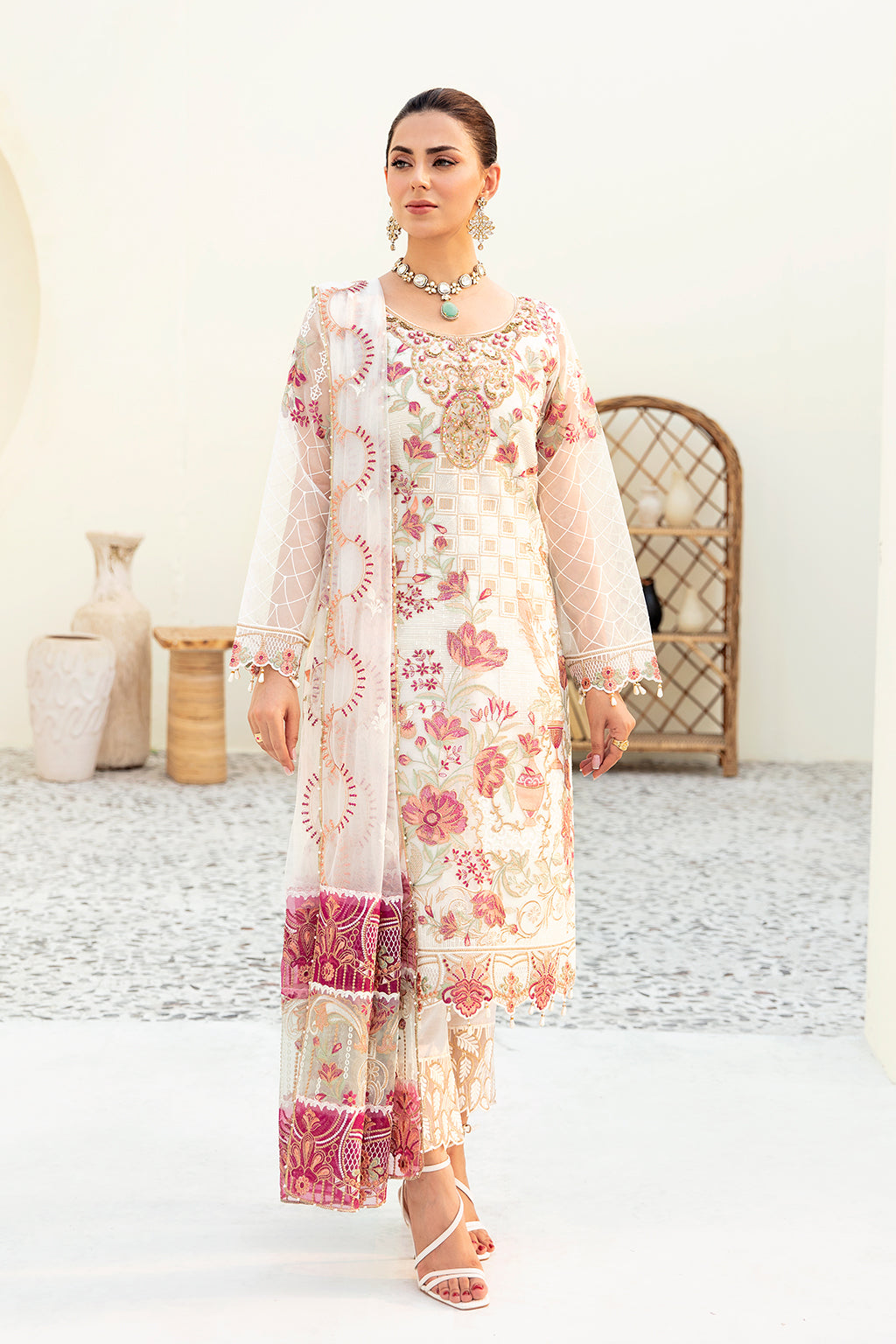 Ramsha | Minhal Organza Collection | M-907 - Official Ramsha stockist in UK - Sakeena London