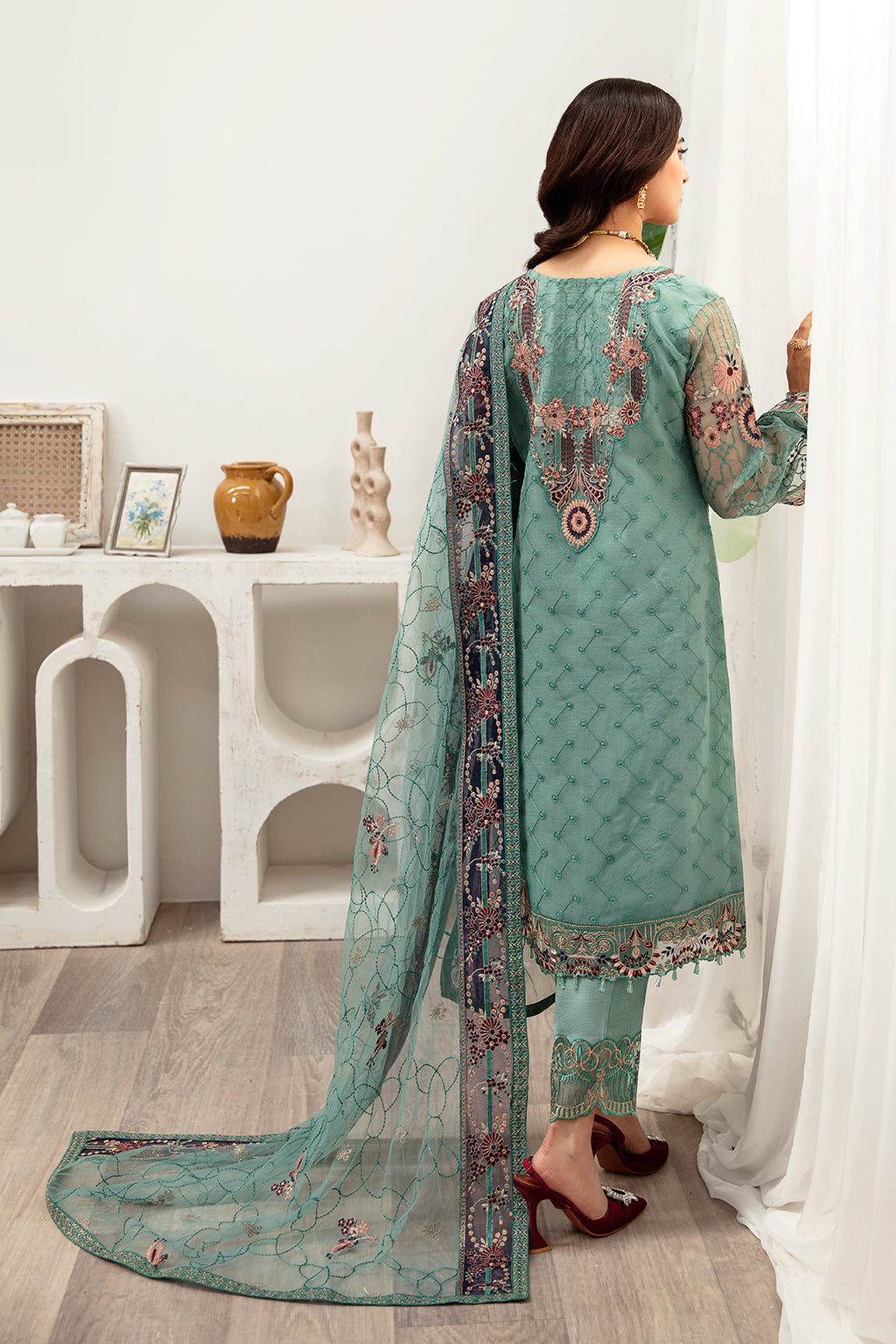 Ramsha | Minhal Organza Collection | M-1001 - Official Ramsha stockist in UK - Sakeena London