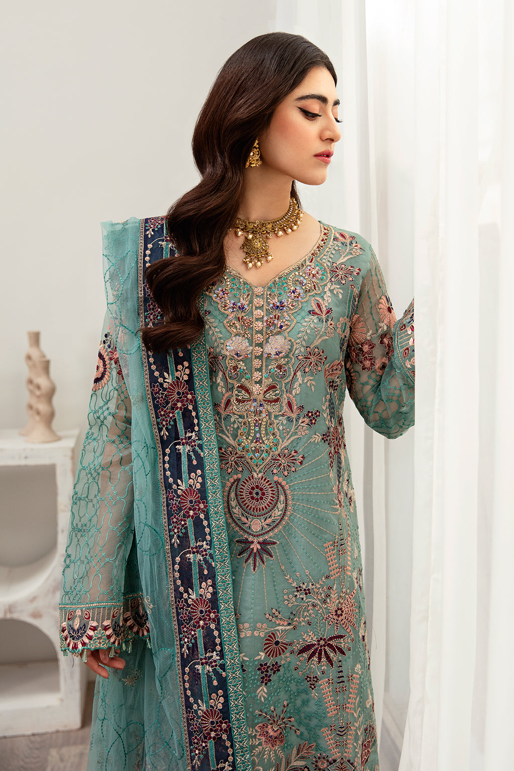 Ramsha | Minhal Organza Collection | M-1001 - Official Ramsha stockist in UK - Sakeena London