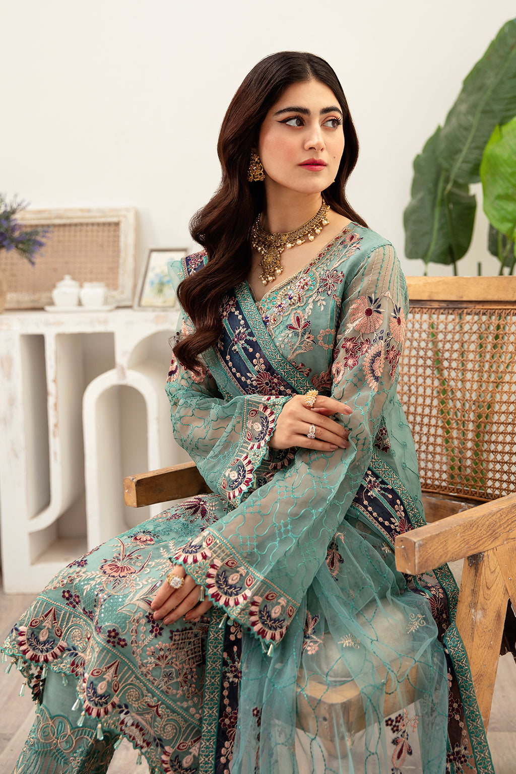 Ramsha | Minhal Organza Collection | M-1001 - Official Ramsha stockist in UK - Sakeena London