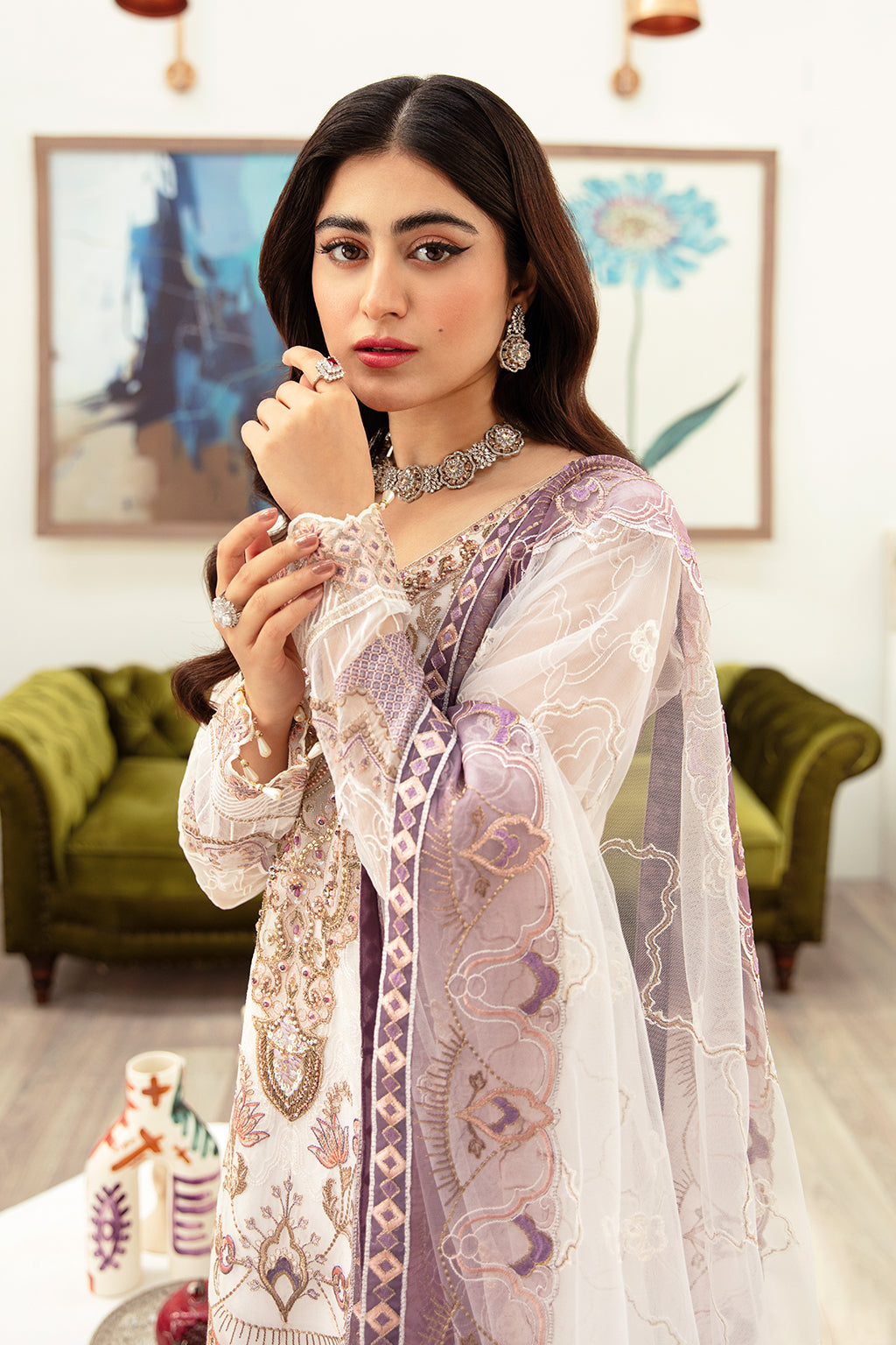 Ramsha | Minhal Organza Collection | M-1002 - Official Ramsha stockist in UK - Sakeena London