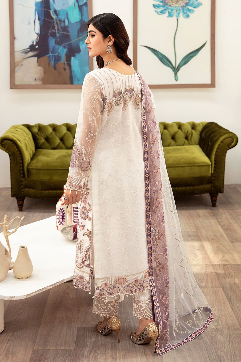 Ramsha | Minhal Organza Collection | M-1002 - Official Ramsha stockist in UK - Sakeena London