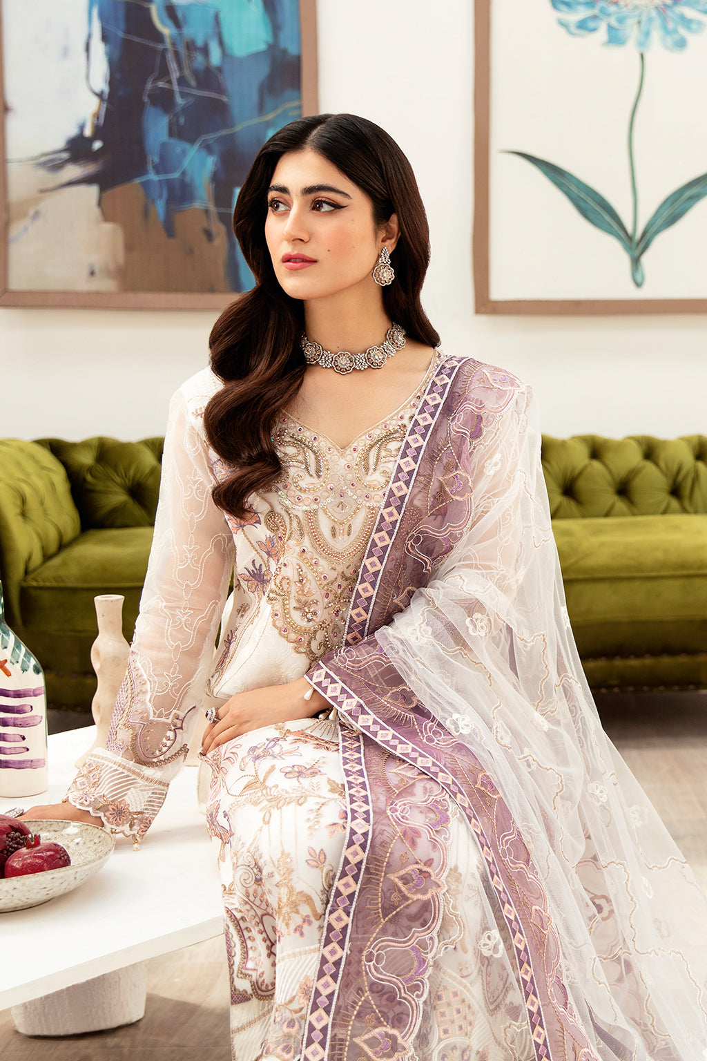 Ramsha | Minhal Organza Collection | M-1002 - Official Ramsha stockist in UK - Sakeena London