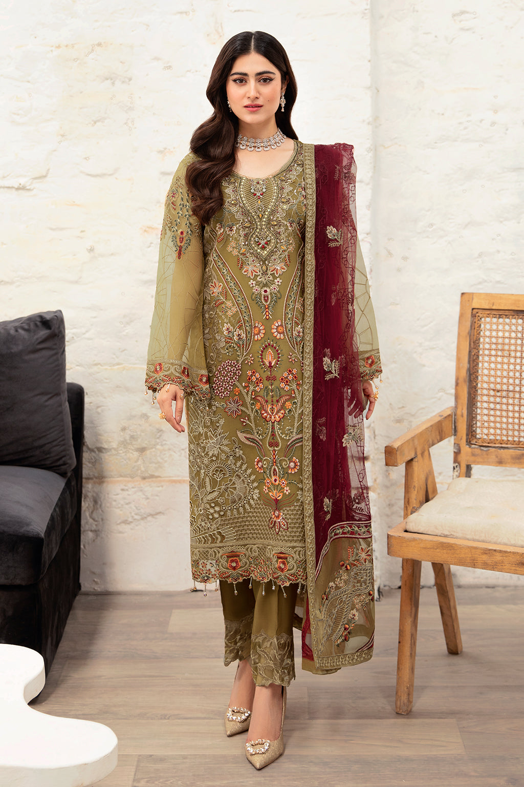 Ramsha | Minhal Organza Collection | M-1010 - Official Ramsha stockist in UK - Sakeena London