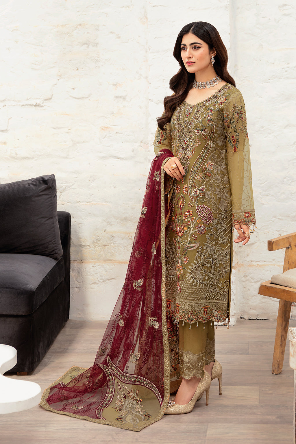 Ramsha | Minhal Organza Collection | M-1010 - Official Ramsha stockist in UK - Sakeena London
