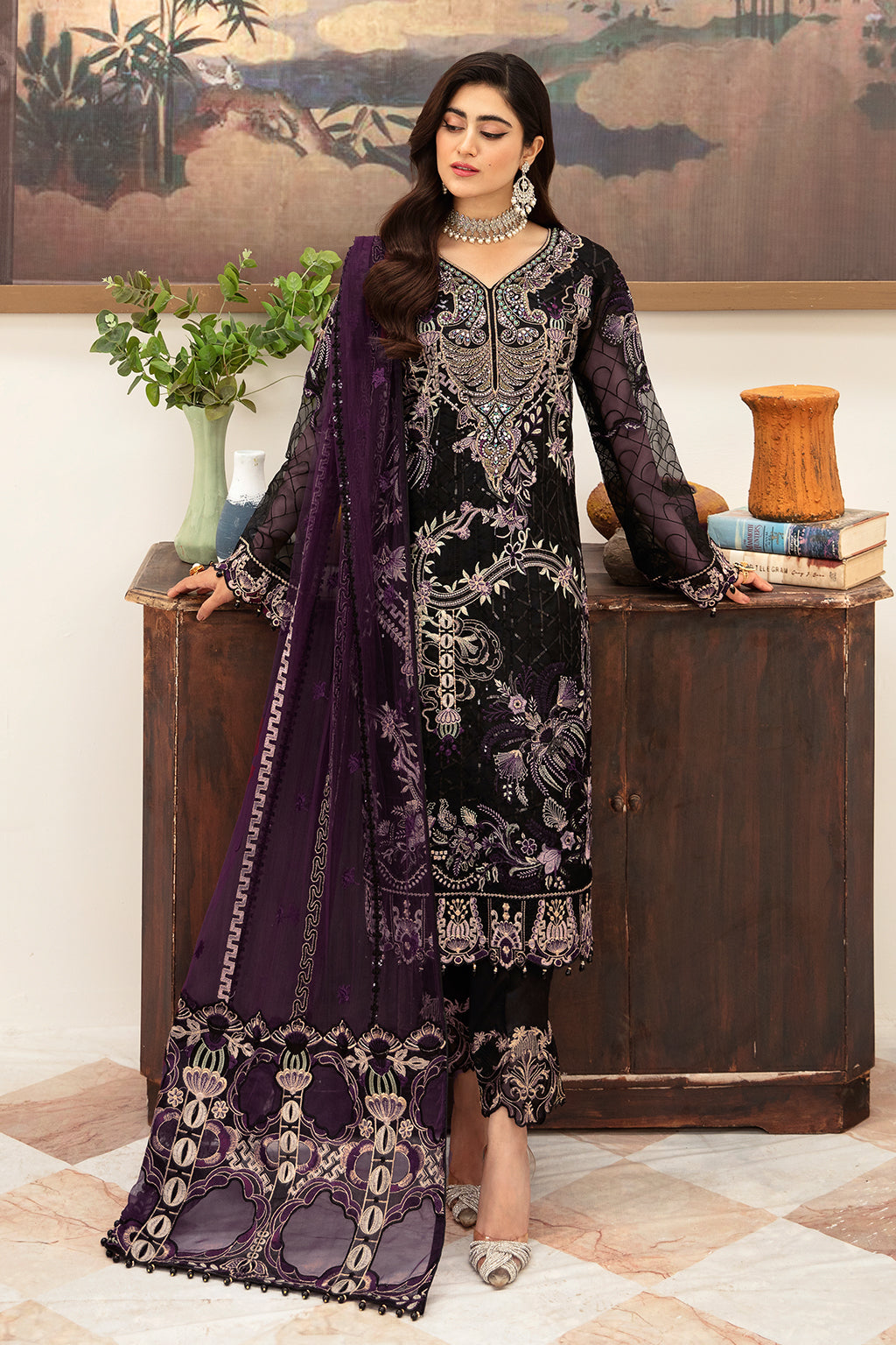 Ramsha | Minhal Organza Collection | M-1006 - Official Ramsha stockist in UK - Sakeena London
