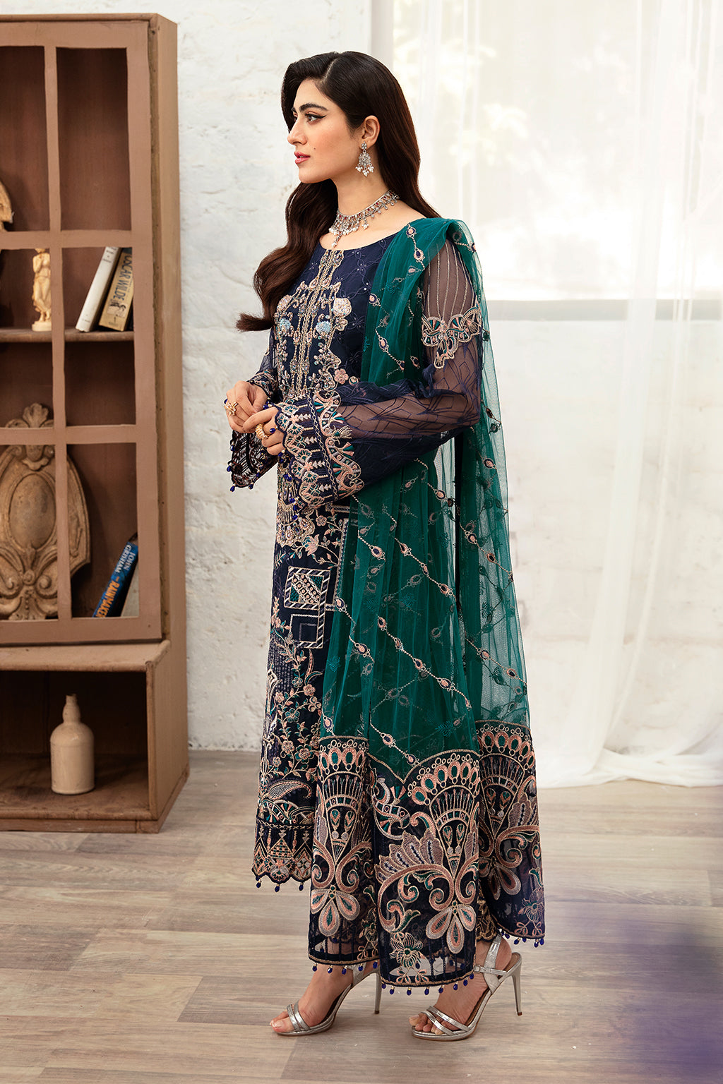 Ramsha | Minhal Organza Collection | M-1009 - Official Ramsha stockist in UK - Sakeena London
