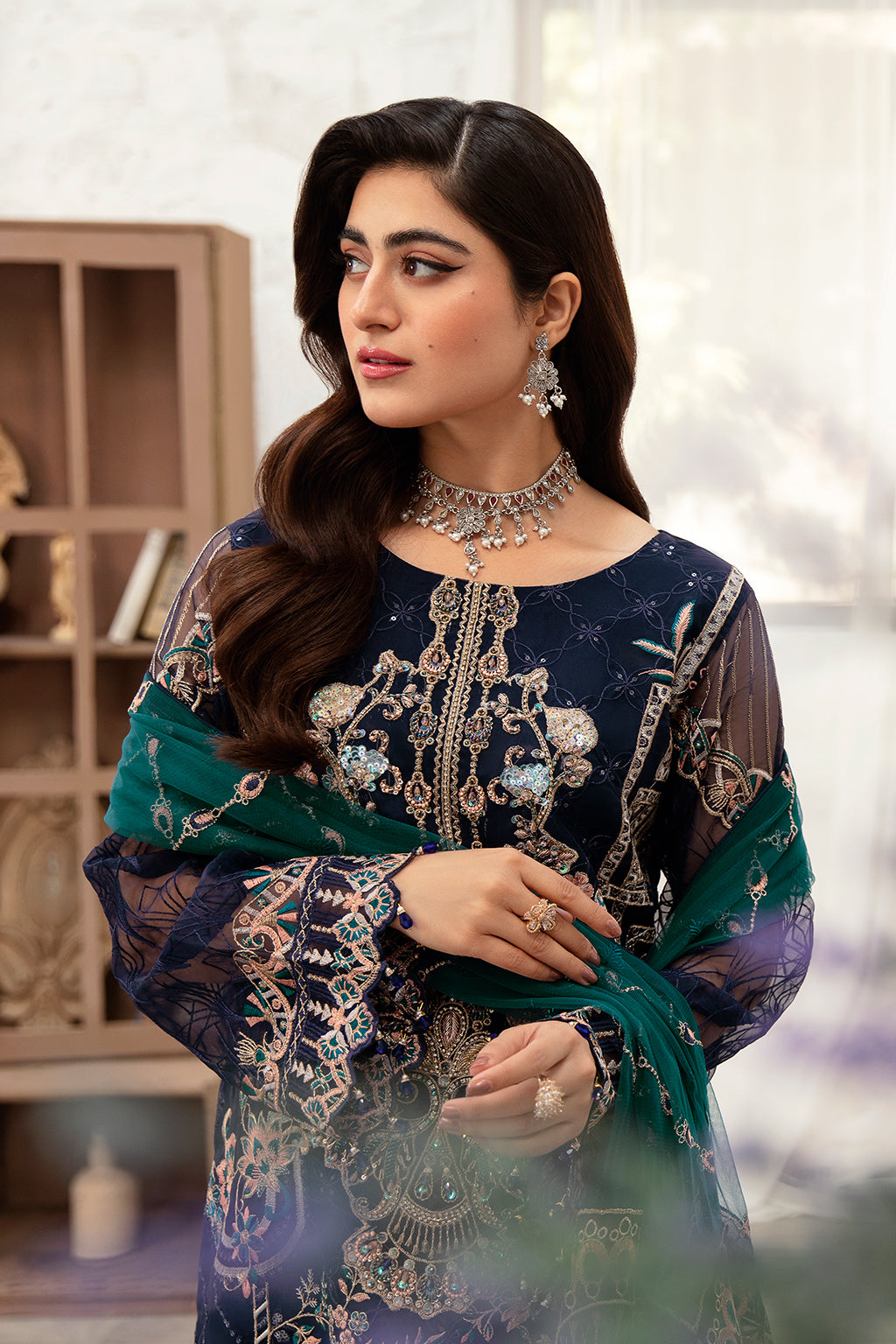 Ramsha | Minhal Organza Collection | M-1009 - Official Ramsha stockist in UK - Sakeena London