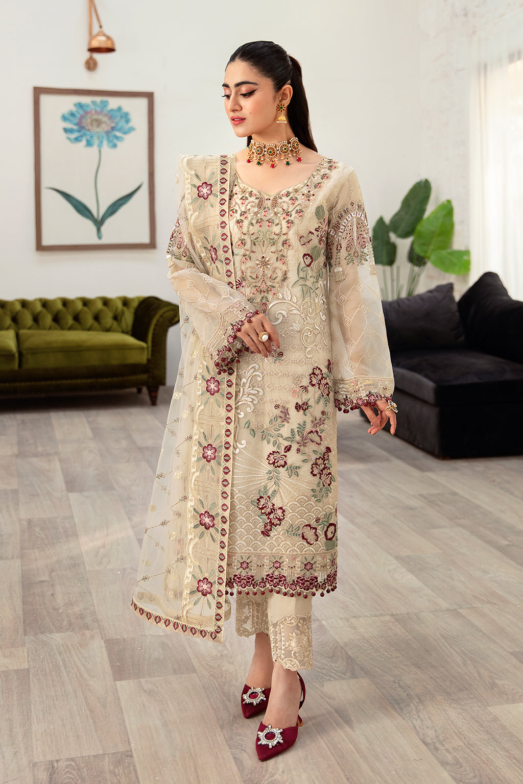 Ramsha | Minhal Organza Collection | M-1004 - Official Ramsha stockist in UK - Sakeena London