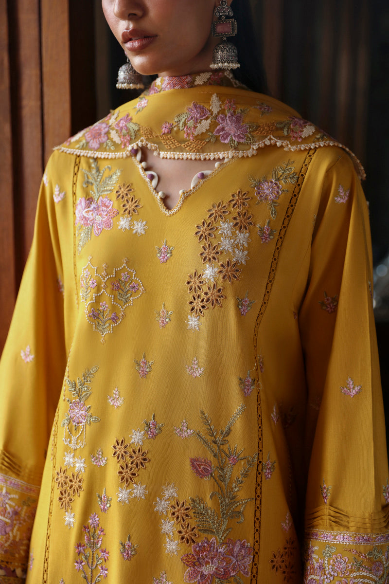 Qalamkar | Qlinekari Linen Collection | LM-04 SINSEAD - Official Qalamkar stockist in UK - Sakeena London