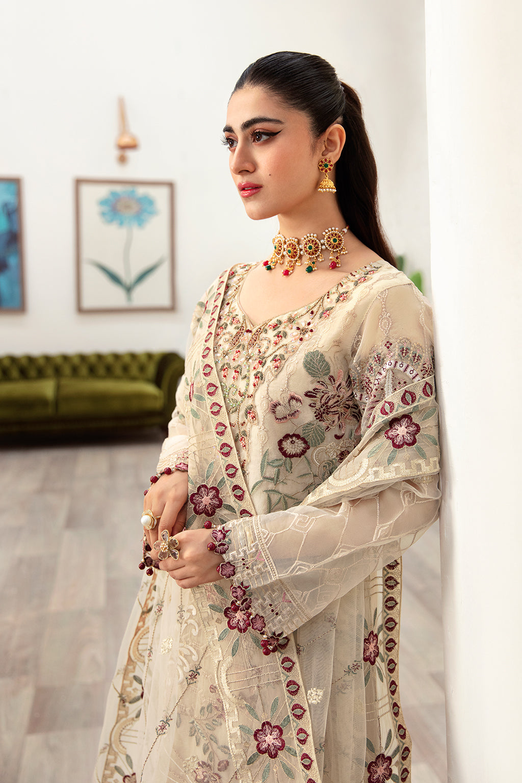 Ramsha | Minhal Organza Collection | M-1004 - Official Ramsha stockist in UK - Sakeena London