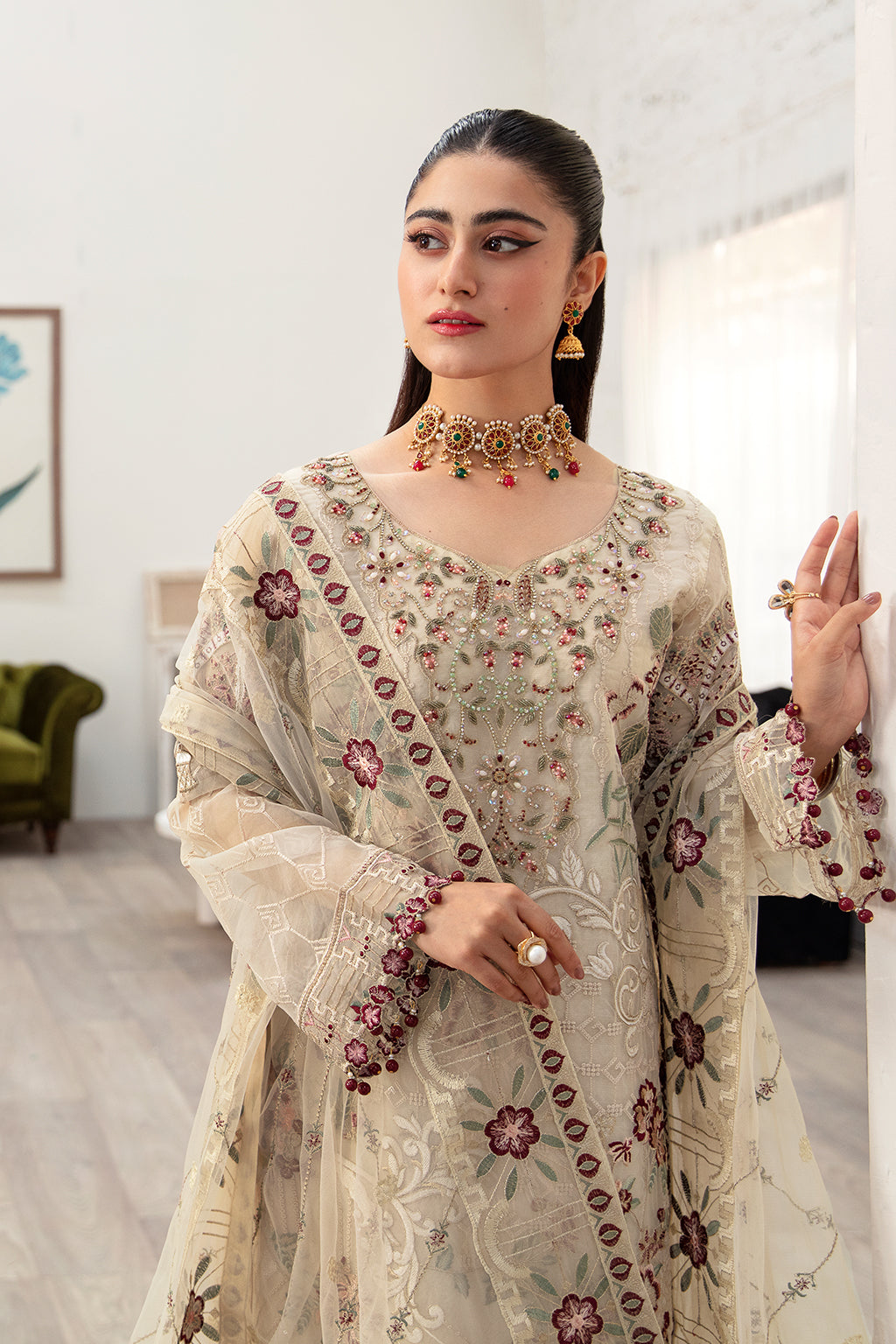 Ramsha | Minhal Organza Collection | M-1004 - Official Ramsha stockist in UK - Sakeena London
