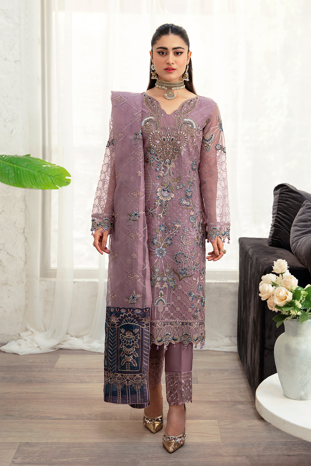 Ramsha | Minhal Organza Collection | M-1005 - Official Ramsha stockist in UK - Sakeena London