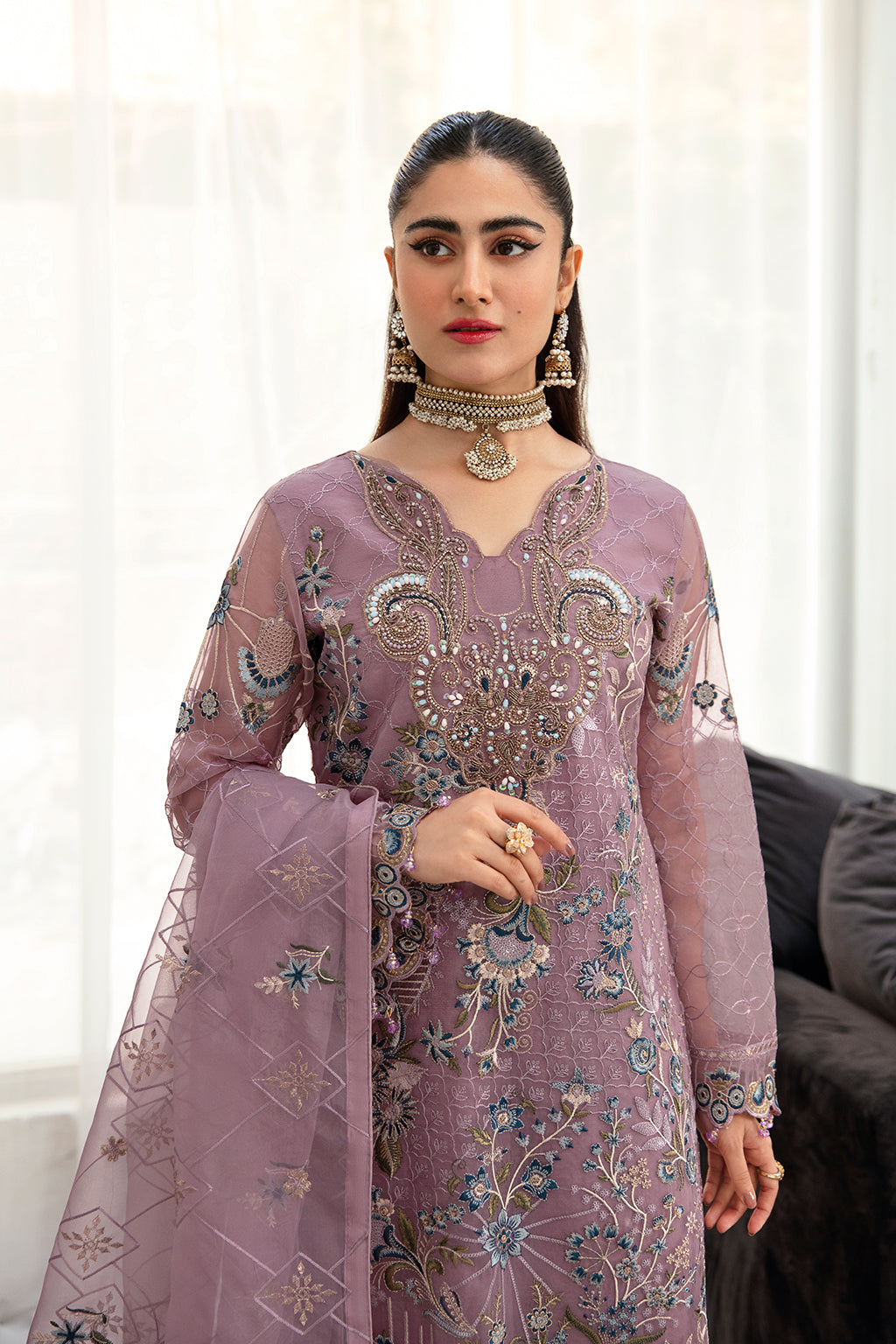 Ramsha | Minhal Organza Collection | M-1005 - Official Ramsha stockist in UK - Sakeena London