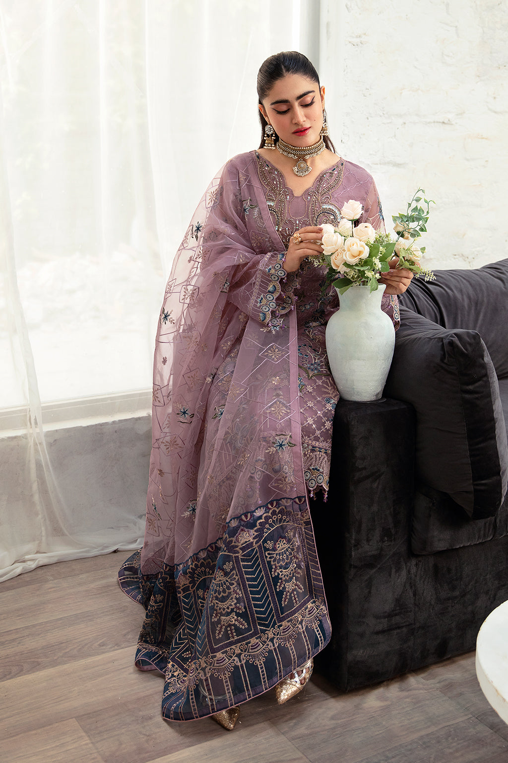 Ramsha | Minhal Organza Collection | M-1005 - Official Ramsha stockist in UK - Sakeena London