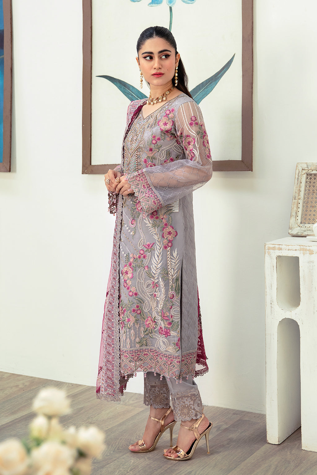 Ramsha | Minhal Organza Collection | M-1008 - Official Ramsha stockist in UK - Sakeena London