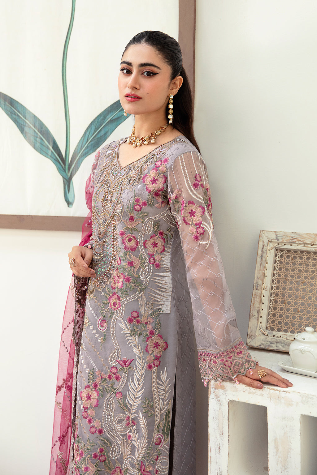 Ramsha | Minhal Organza Collection | M-1008 - Official Ramsha stockist in UK - Sakeena London