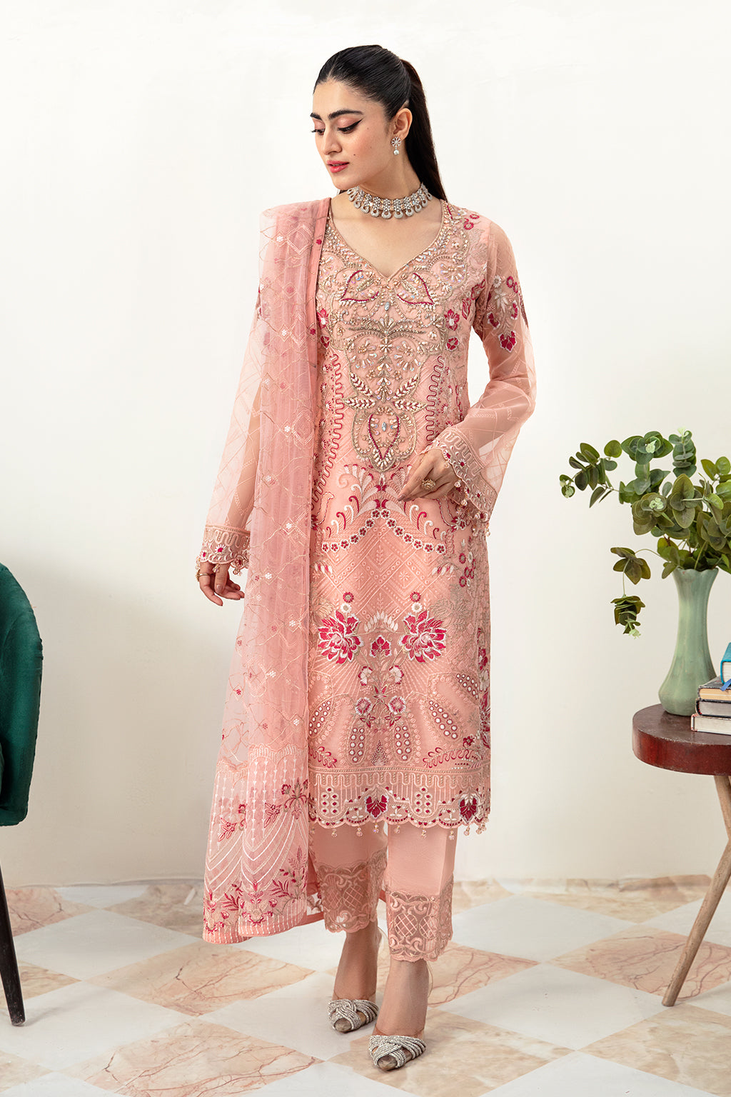 Ramsha | Minhal Organza Collection | M-1007 - Official Ramsha stockist in UK - Sakeena London