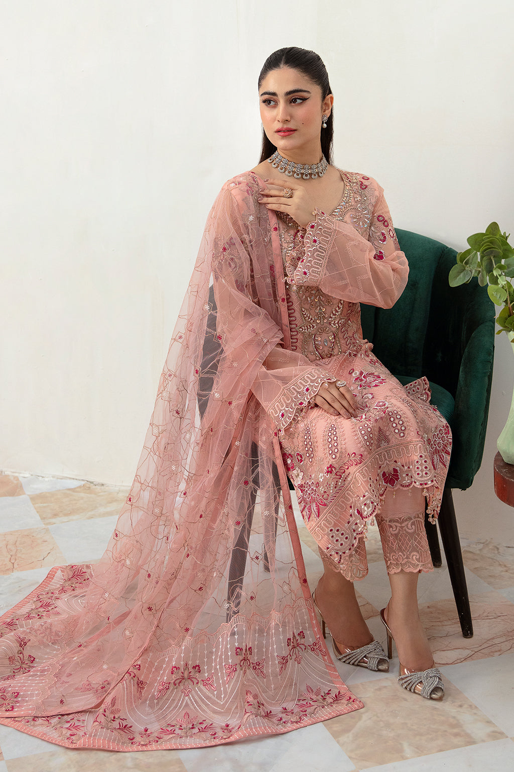 Ramsha | Minhal Organza Collection | M-1007 - Official Ramsha stockist in UK - Sakeena London