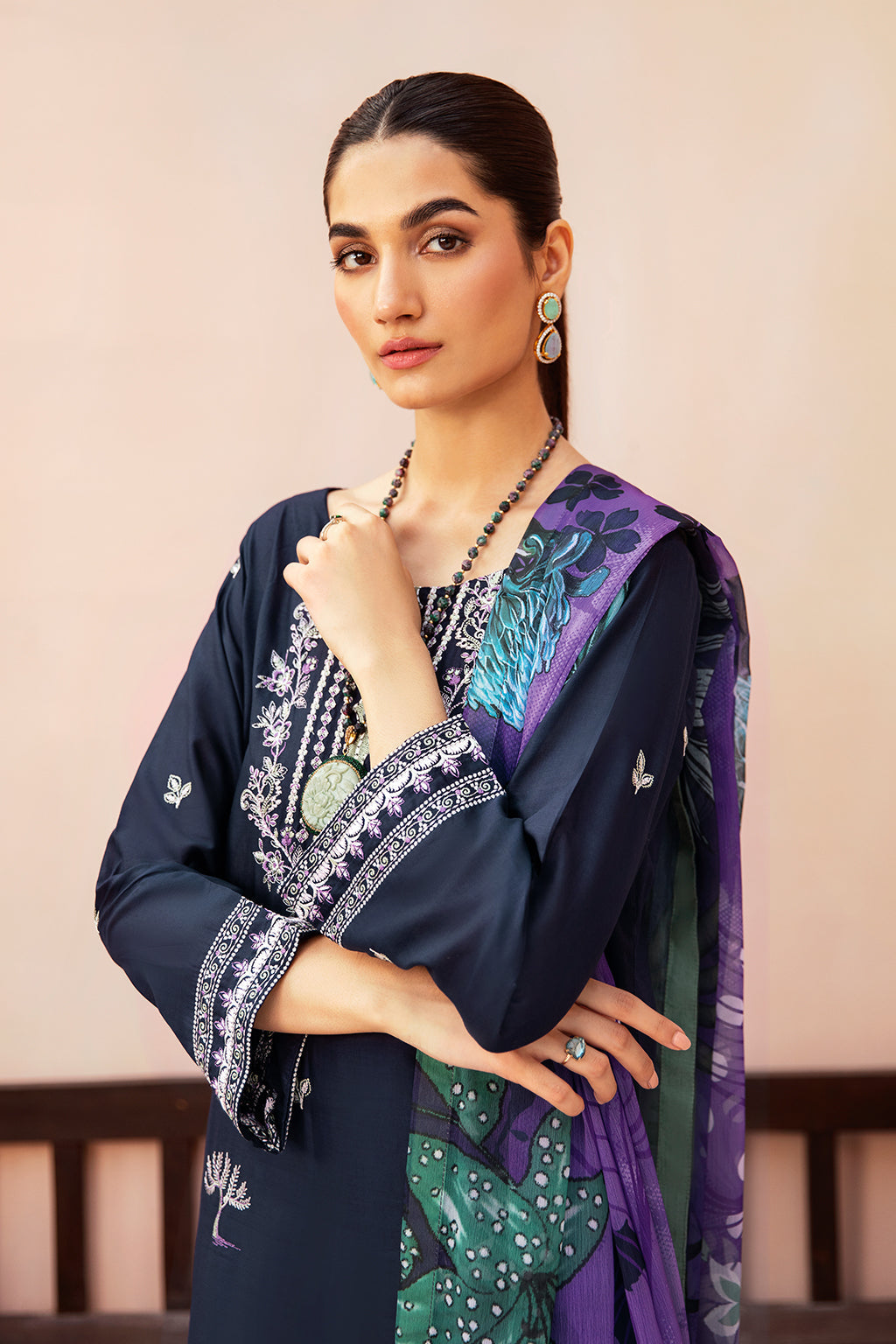 Afsanah | Essentials Lawn | MIDNIGHT A-03 - Official Afsanah stockist in UK - Sakeena London